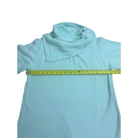 Soft Surroundings Mint Green Cowl Neck Tunic Top Women’s Medium Cozy Long Sleeve - Picture 4 of 6